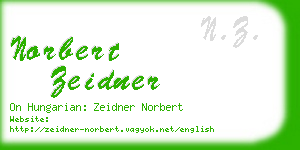 norbert zeidner business card